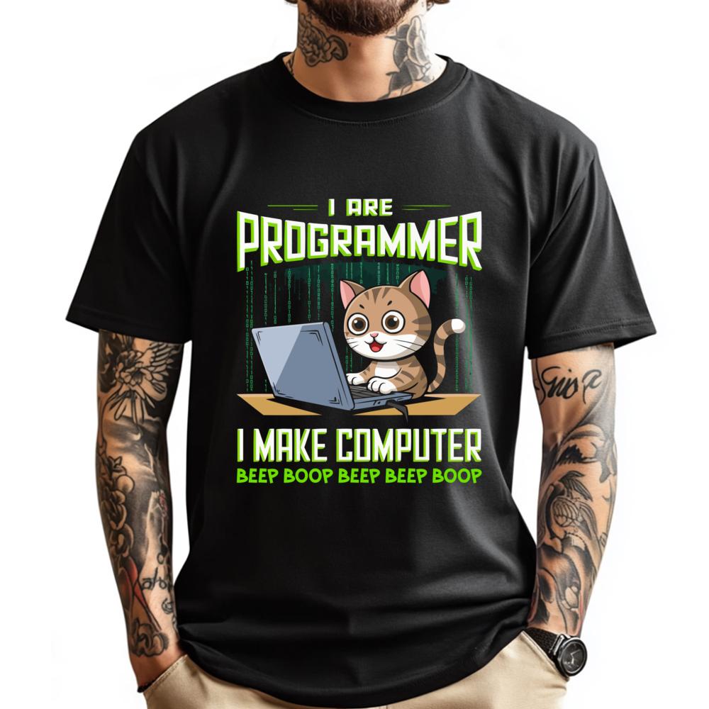 

Programmer Cat Kitty Meow Animal Pet Computer Programming Men Clothes T-Shirts Graphic Cotton Streetwear Short Sleeve - Men s... 5XL різнокольоровий