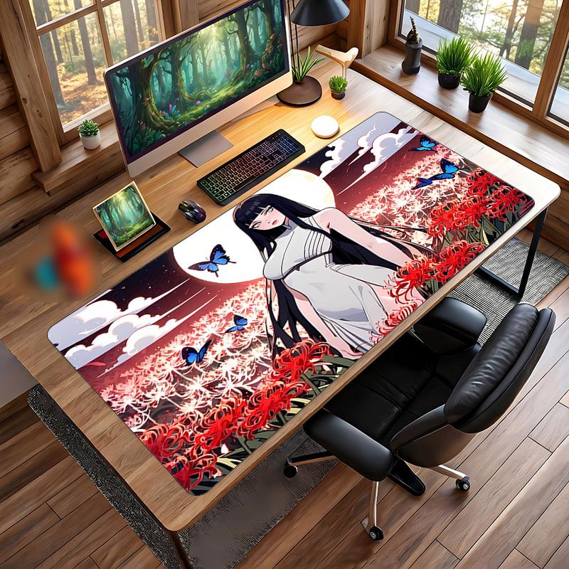 Hinata Hyuga Printed Mouse Pad Non-Slip Waterproof Rubber Desk Mat for Gaming Office Laptop Home Decor Gift