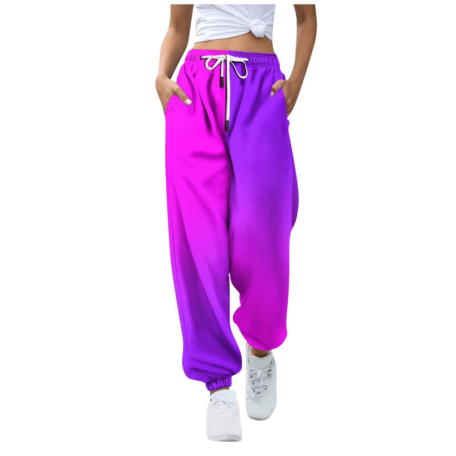 

Женские повседневные модные повседневные брюки с эластичной резинкой на талии и кулиской с градиентным принтом XXXL