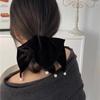 High-End Velvet Black Hair Tie - Versatile Autumn/Winter Bun Accessory for Women