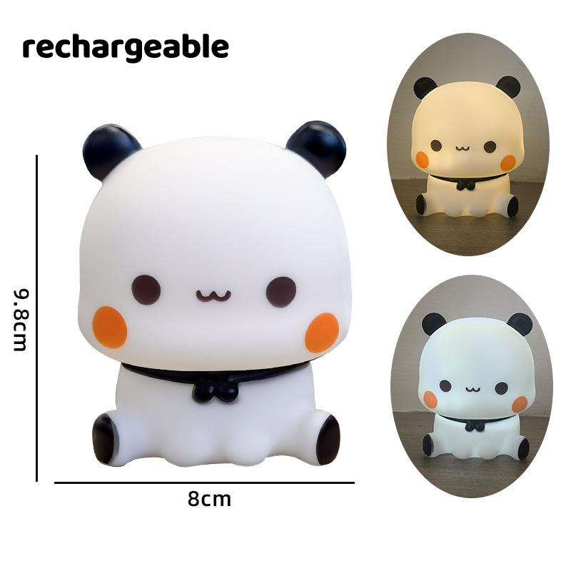 Kawaii Medvěd Panda Bubu A Dudu LED Silikonová Noční Lampa Roztomilé Kreslené Noční Světlo Dekorace Ložnice Obývací Pokoj Panenky Dárky