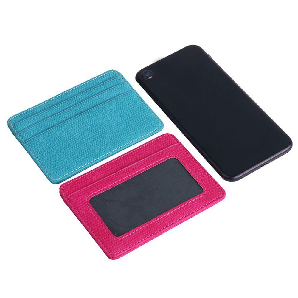 With ID Window Money Pouch 4 Card Slots ID Card Case Wallet Credit Card Holder Card Holder