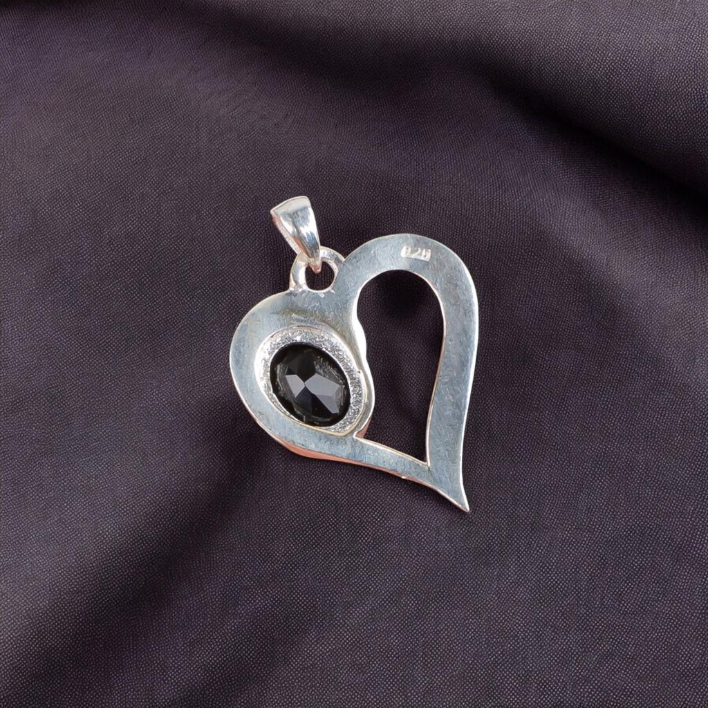 Black Onyx Gemstone 925 Sterling Silver Jewelry Fashionable Pendant For Women's CP-5-15