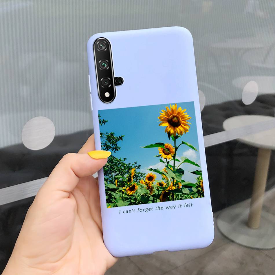 For Huawei Nova 5T Case Beautiful Girl Flower Phone Case For Huawei Nova5T YAL-L21 Soft Silicone Shockproof Back Cover Bumper