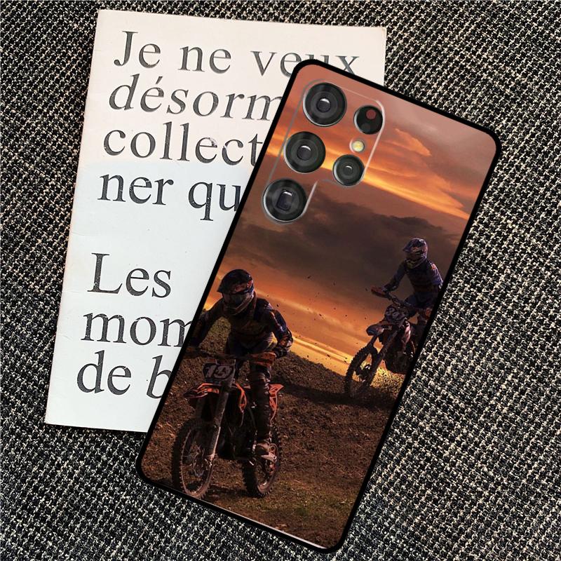 Moto Cross Motorcycle Sports Cover For Samsung Galaxy S24 Ultra S22 S23 Plus S20 S21 FE S8 S9 S10 Note 10 20 Ultra Case
