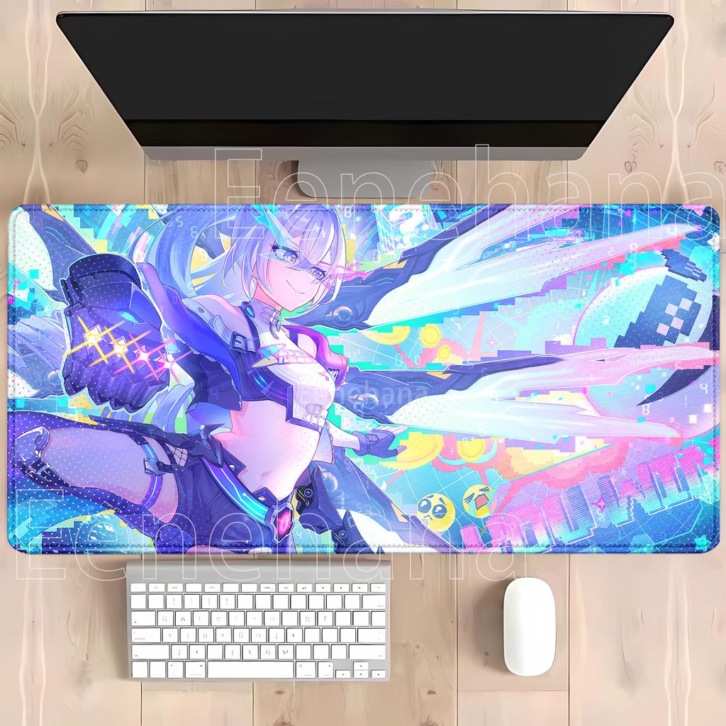 Larger Hsr Silver Wolf Lv999 Mousepad Honkai Star Rail Overlock Gamer Keyboard Anime Girl Kawaii Mouse Pad Hd Printing Desk Mat