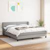 Slatted Bed Base with Mattress - 180x200cm - Adjustable Headboard - Soft Fabric - 2-seater