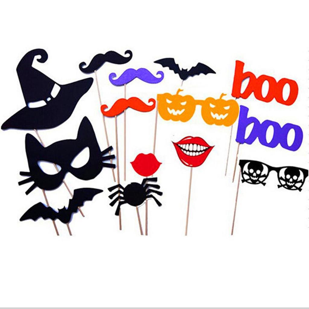 Halloween Photo Props: Single Party Handheld Mustache Expressions