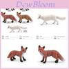Realistic Pvc Forest Animal Fox Model Set With Five Adorable Static Figurines