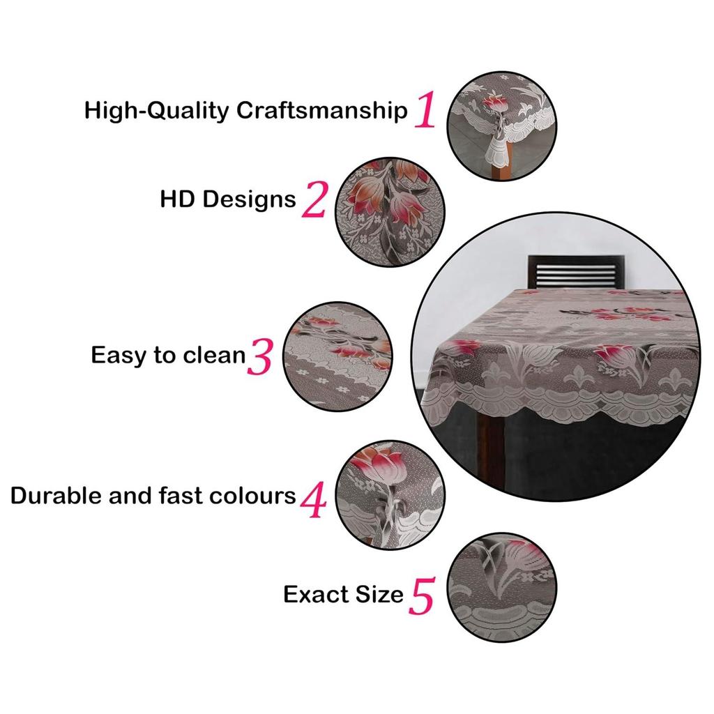 Premium Center Table Cloth, Soft Cotton Knitting Fabric (Spring-104, 40x60- Center Table)