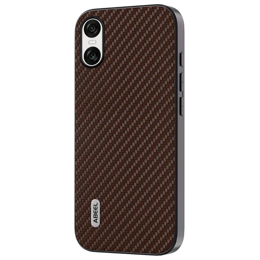 ABEEL Etui na Sony Xperia 10 VI Skóra+PC+TPU Pokrowiec na telefon Tekstura włókna węglowego
