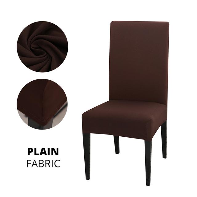 Ensfarget Stoltrekk Stretch Spandex Slipcover Protector For Kjøkken Stol Sete Hotell Bankett Bryllup Spisestue 1 /2 /4 /6 Stk
