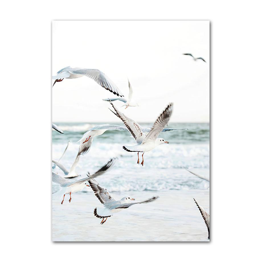 Nordic Posters Reed Dandelion Dolphin Sea Beach Flower Wall Art Canvas Painting And Prints Wall Pictures For Living Room Decor