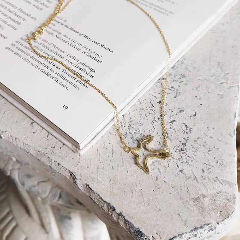 

Niche Design Little Bird Silver-Plated Clavicle Necklace - Trendy Fairy Style for Women