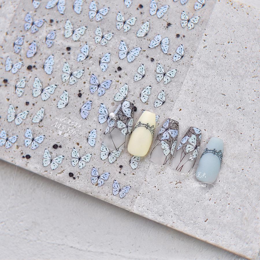 Тонкая жесткая наклейка для ногтей в виде бабочки в стиле ретро своими руками креативное — фото 3