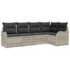 Garden Sofa Set 5 Pcs Light Grey Poly Rattan