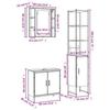 VidaXL Ensemble De Meubles Salle De Bain 3 Pcs, Armoires De Lavabo Avec Miroir, Placards De Rangement Toilette, Industriel, 3214740