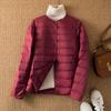 Light down jacket women's short autumn and winter light liner wear inner round neck warm large size coat