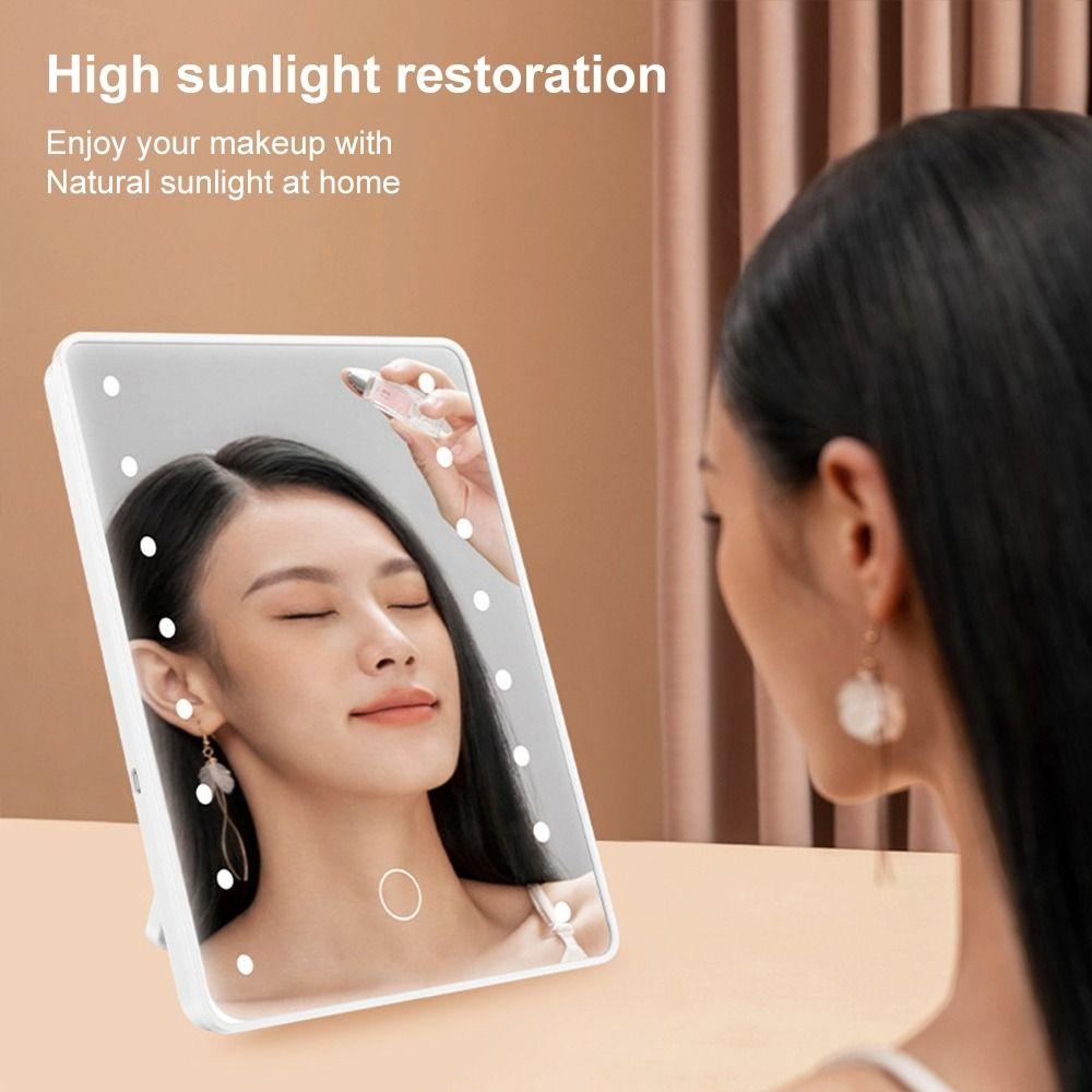 Charging Desktop Cosmetic Mirror Dimmable Table Makeup Mirror Portable Vanity Mirror  Makeup