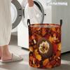 Collapsible Laundry Basket Large Round Waterproof Fabric Hamper Dirty Clothes Storage Bin Toy Organizer with Handles