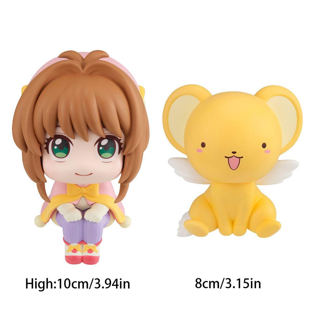 10cm Card Captor Sakura Anime Figure Look Up Kinomoto Sakura Action Figure Q Version Cerberus Figurine PVC Collection Model Toys
