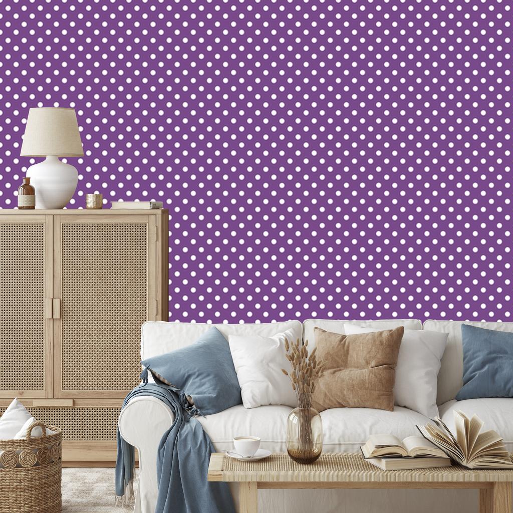Wallpaper Dots purple, top purple for living room and bedroom 50x1000