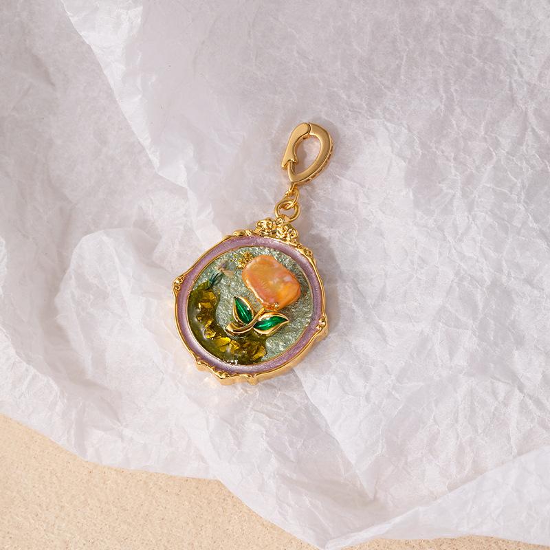 NALA Nala original design drip glaze painted necklace pendant single pendant without chain niche versatile universal clasp pendant