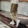 Li Ning Sports Fashion Series Solid Color Zipper Pocket Design Elastic Waist Cuffed Casual Pants Men Pants Khaki AKLSF57-5