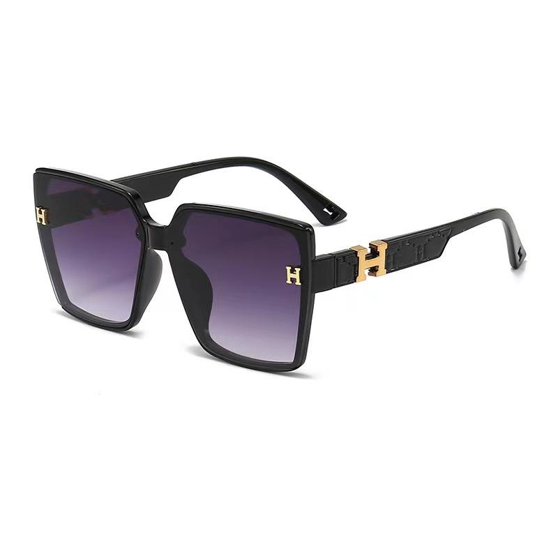 Occhiali da sole con montatura grande a forma di H, stile europeo e americano, da donna, alta moda, occhiali da sole di lusso leggero, versatili, occhiali da sole anti-ultravioletti