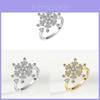 Fashion Geometric Adjustable Silver Snowflake Ring For Women Gift For Holiday