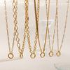 Stainless Steel Snake Chain Necklace With Gemstone Pendant For Women Fashion And Daily Wear