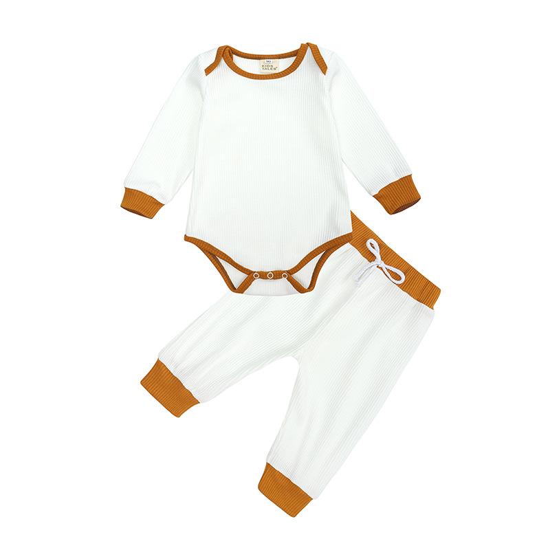 Baby Ribbed Long Sleeve 2-Piece Set Solid for Fall Winter