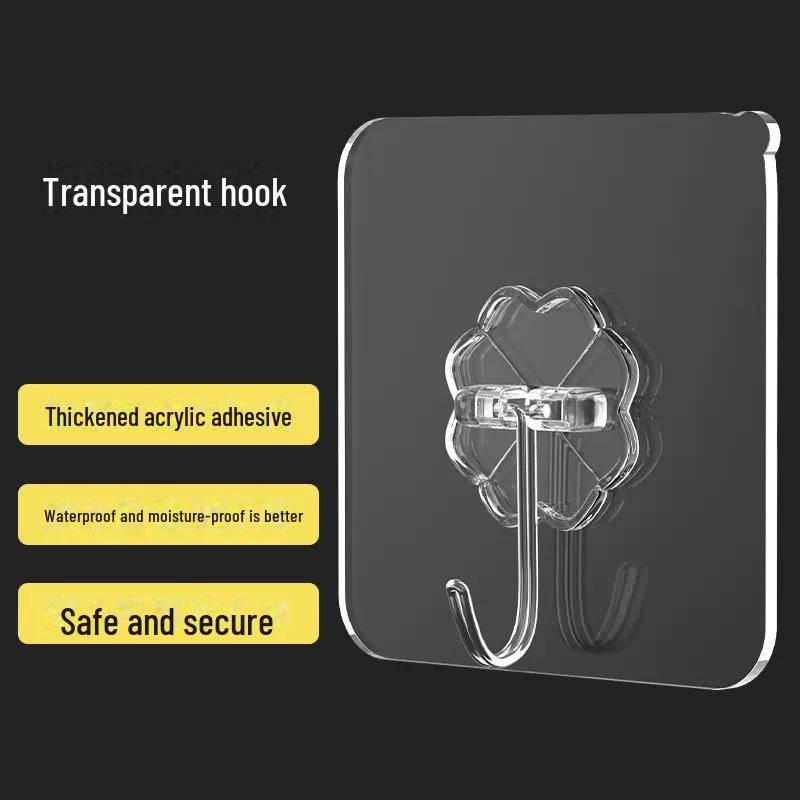 Transparent Adhesive Hook: Nail-Free, Strong Hold, Traceless, Snap-On Suction Hook