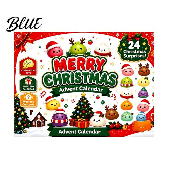 Soft Silicone Figurine Christmas Squeeze Advent Calendar 2026, 24 Days Mini Dumpling Creative Box Figures Countdown Calendar, Stress Relief
