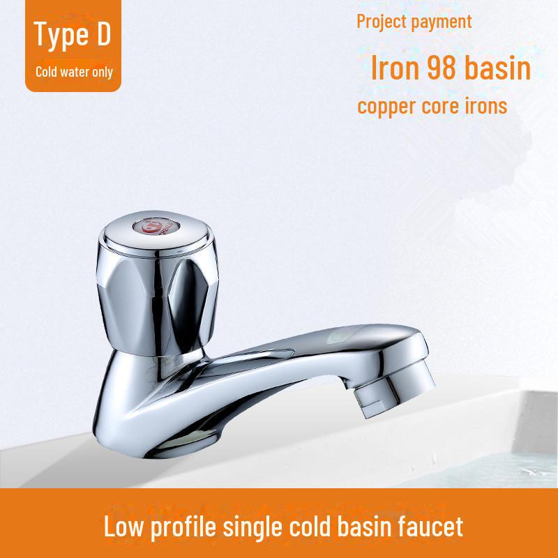 98 Single Cold Water Faucet for Wash Basin - Quick Open 4 Points Pedestal Design