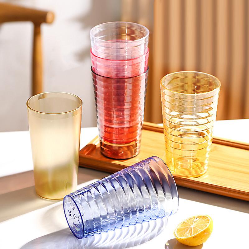 Průhledný vysoce hodnotný pohár na vodu, barový plastový PS pohár na pivo, průhledný pohár na zahraniční víno, domácí kelímek na ústní vodu
