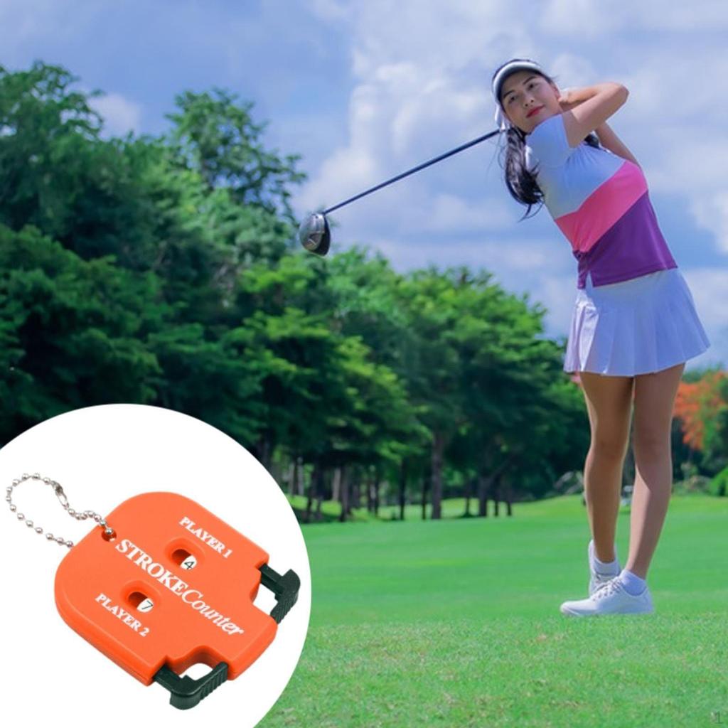 Golf Stroke Counter Accessories 2 Digit Square, Manual, Player with Key Chain Portable for Games