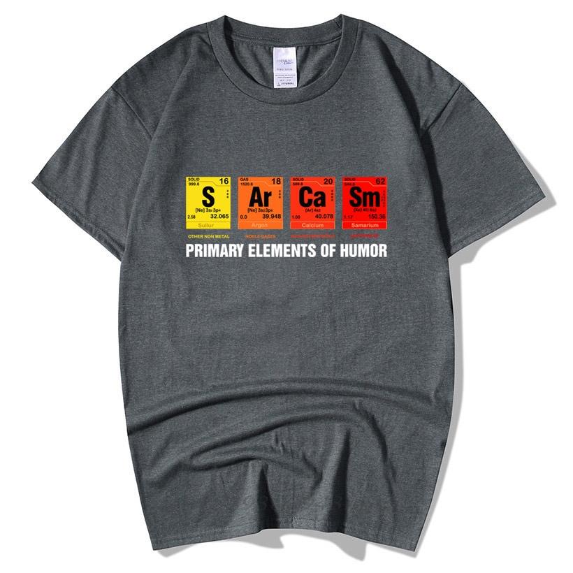 Periodic Table Of Humor Sarcasm TShirt Funny Birthday Gift For Men Short Sleeve Cotton Primary Elements Chemistry T Shirts