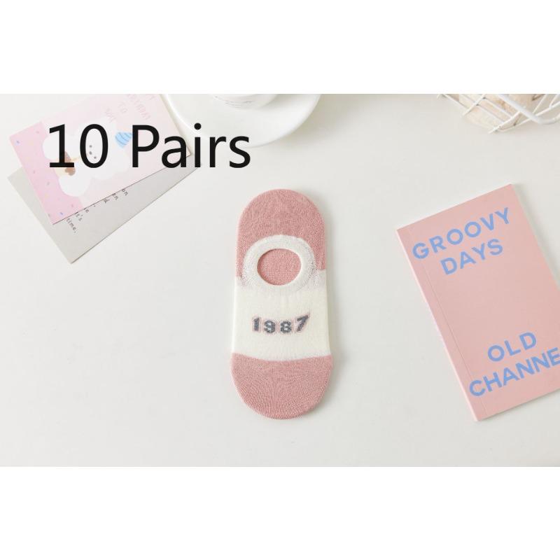 

10 Pairs of Women s Summer Thin Style Breathable Shallow Mouth Invisible Non Slip Socks 10 Pairs