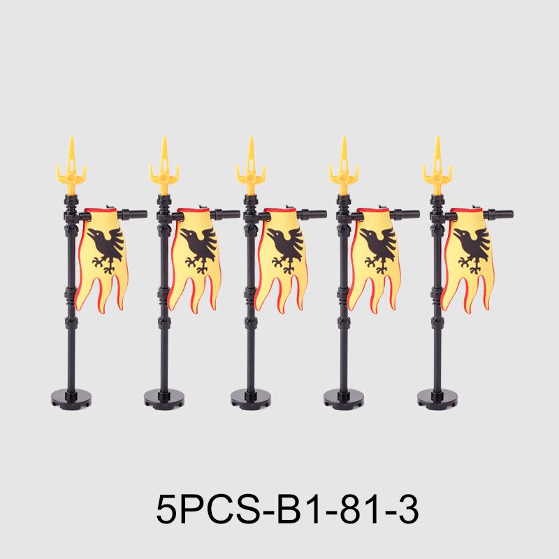 Medieval Military Flag Series War Castle Knight Soldier Warrior Accessories Building Blocks Ancient Holy Rome Bricks Toys Gifts