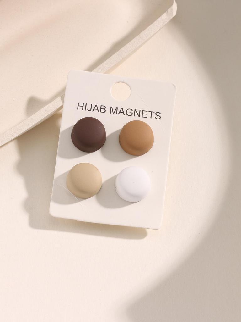 Colorful Magnetic Clasp Brooch Set: Strong Round Magnet Buckle for Shawls and Scarves