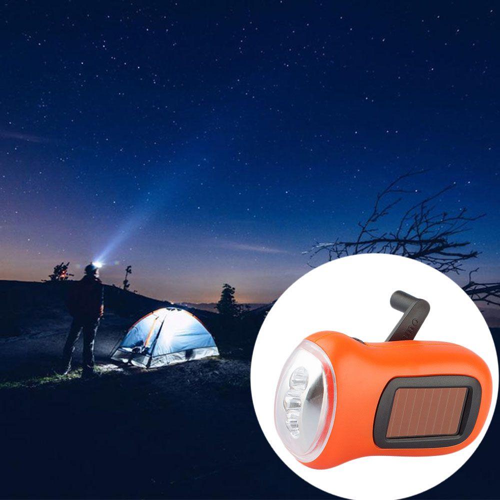 Mobile Super Bright Solar Power LED Torch Hand Crank Flashlight Work Lamp Camping Light