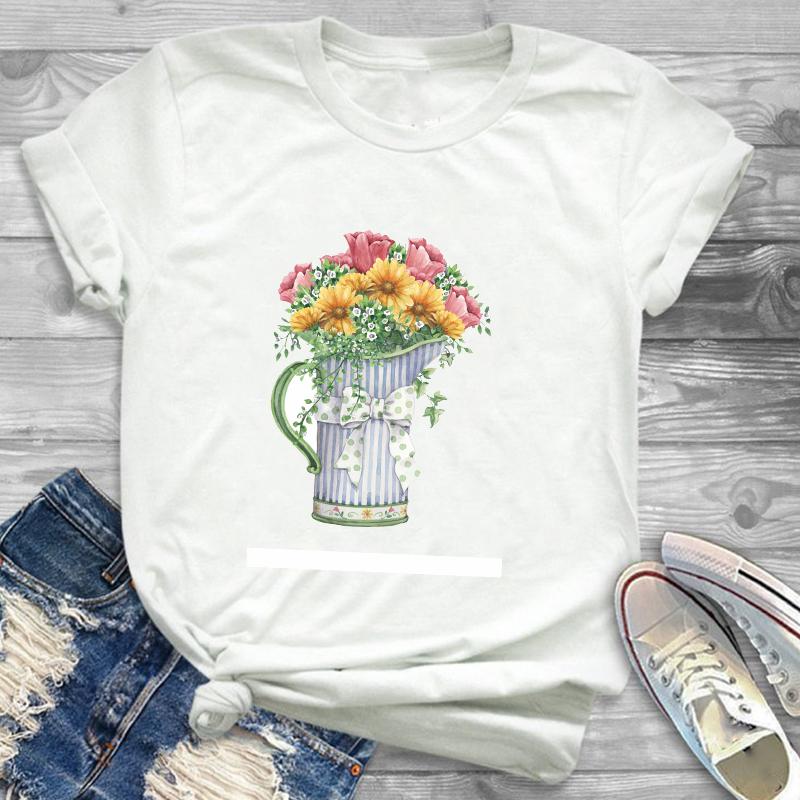 Sunflower Painting Flowers Womens Female Graphic T Shirt Women 90S Harajuku Kawaii Fashion T Shirt Streetwear