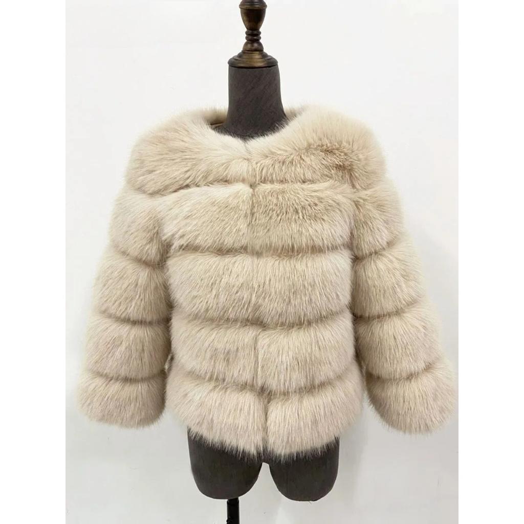 VAYLA Mink Coat Winter Black White Faux Fur Coat Woman Elegant Fluffy Faux Fur Jacket Top Short Fur Coats Woman Clothing