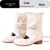 Ballet Style Women's Ruched Short Boots with Thick Sole - New for Summer 2026, Height Increasing 8CM Trendy Western Sandals.