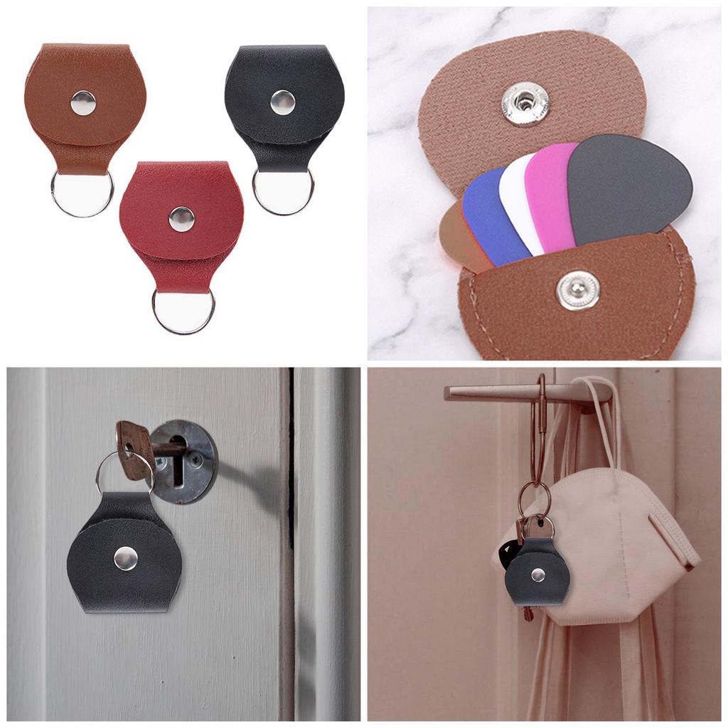 Convenient Guitar Pick Holder Guitar Pick Case Soft Guitar Pick Organizer Portable Guitar Pick Container PU Texture