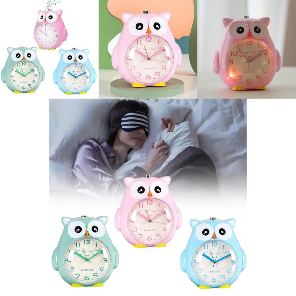Owl Cartoon Silent Night Light With Talking Childrens Alarm Clock For Bedroom Decor
