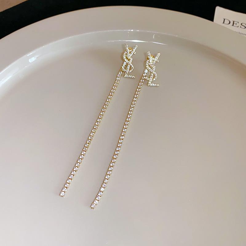 Vintage Silver Needle C-Shaped Diamond Pearl Stud Earrings - Elegant and Versatile Niche High-End Jewelry