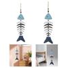 Wood Fish Decor Fishbone Wall Decor Antique Gift Easy to Hang Art Wall Hanging Ornament for Living Room Beach Theme Farmhouse