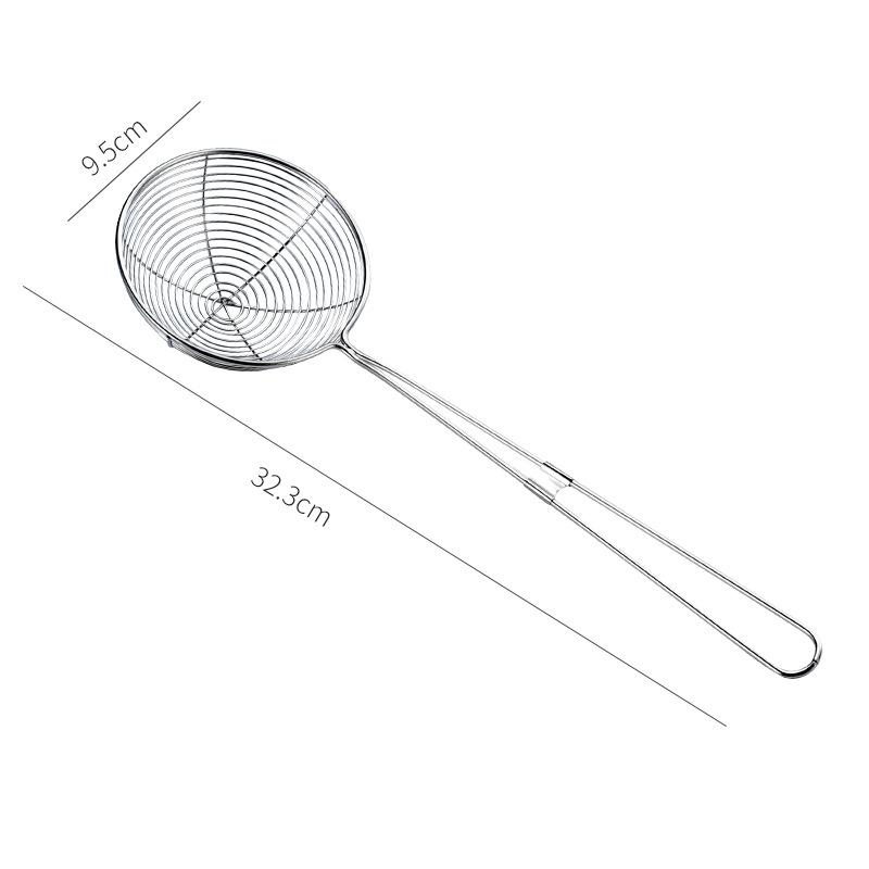 Long Handle Skimmer Stainless Steel Colander Residue Mesh Strainer Hot Pot Leak Oil Spoon Noodle Scoop Kitchen Cooking Tools